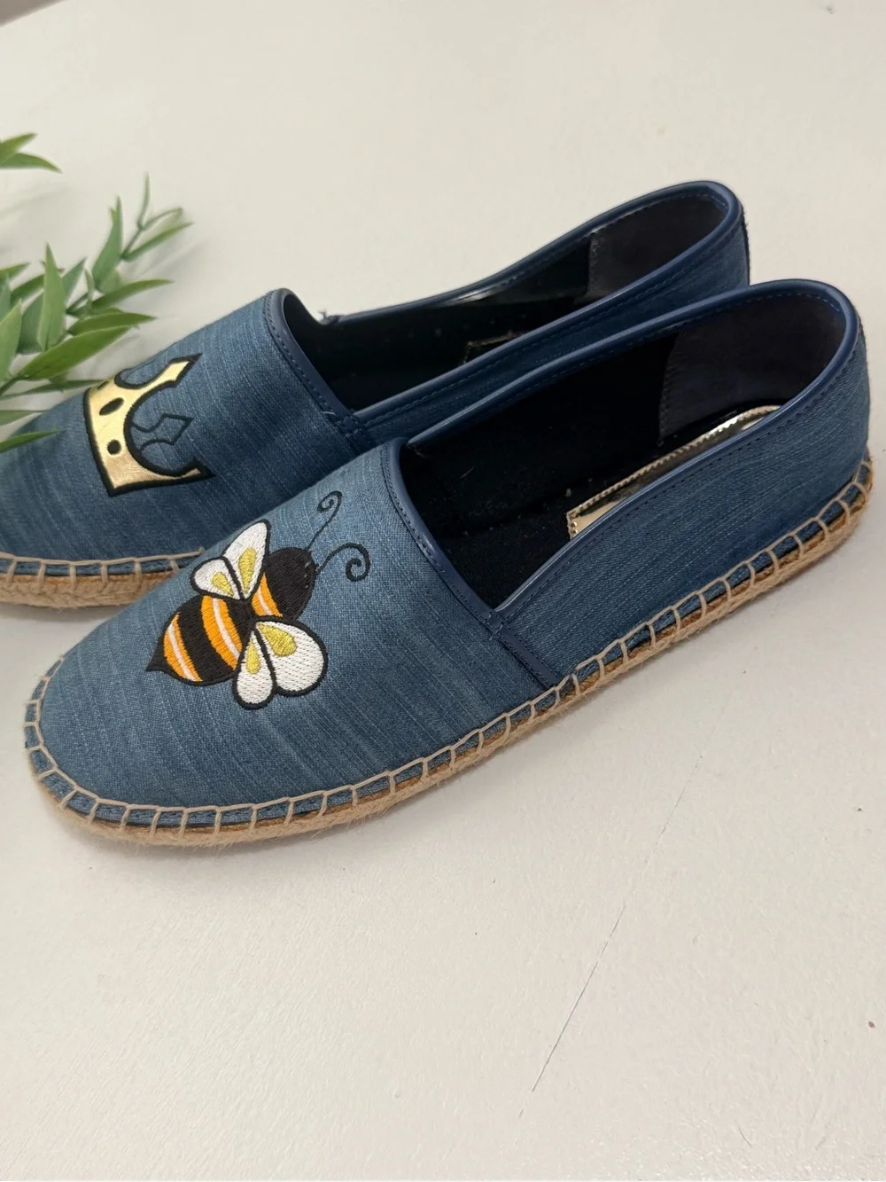 Circus by Sam Edelman Bee Crown Denim Espadrille Flats Size 8